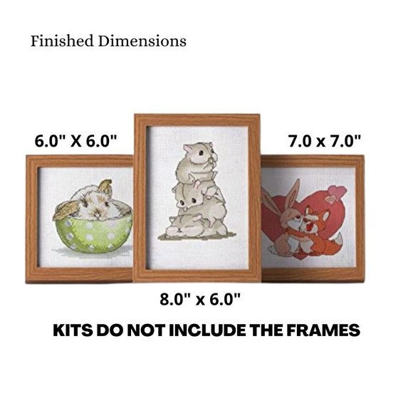 Cross Stitch Kits for Beginners 3 Kit Bundle Animal Designs   3139 - Picture 3 of 9
